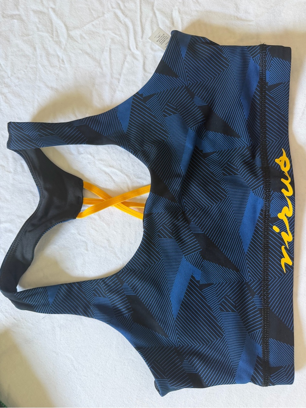 Virus Black & Blue Athletic Top with Yellow Hex Accent